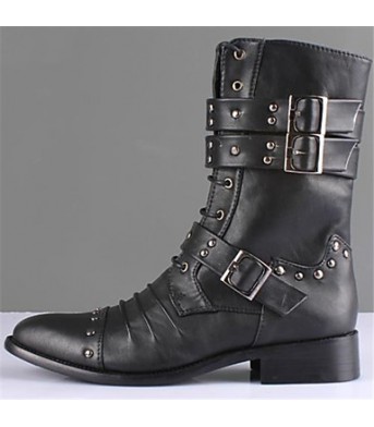 Shoes Casual Leather Boots Black  