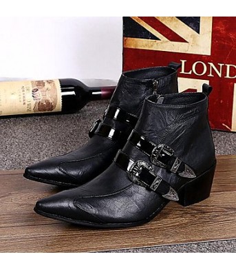 Shoes   Limited Edition Pure Handmade Outdoor / Party  Evening Leather Fashion Boots Black  