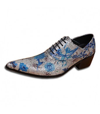 Men's Shoes   Limited Edition Pure Handmade Wedding/Party & Evening Leather Oxfords Silver  