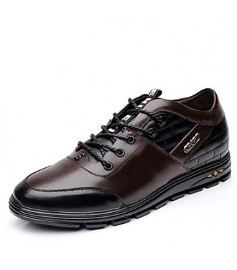 Men's Shoes Leather Office & Career / Casual Oxfords Office & Career / Casual Flat Heel Lace-up Black / Brown  