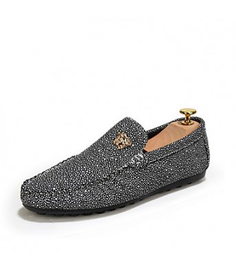 Casual  Loafers Black / White / Gold  