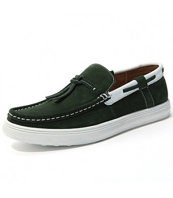 Men's Shoes Outdoor / Casual Suede Boat Shoes Blue / Green / Gray  