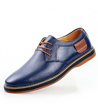 Men's Shoes Outdoor / Office & Career / Athletic / Casual Leather Oxfords Black / Blue / Brown  